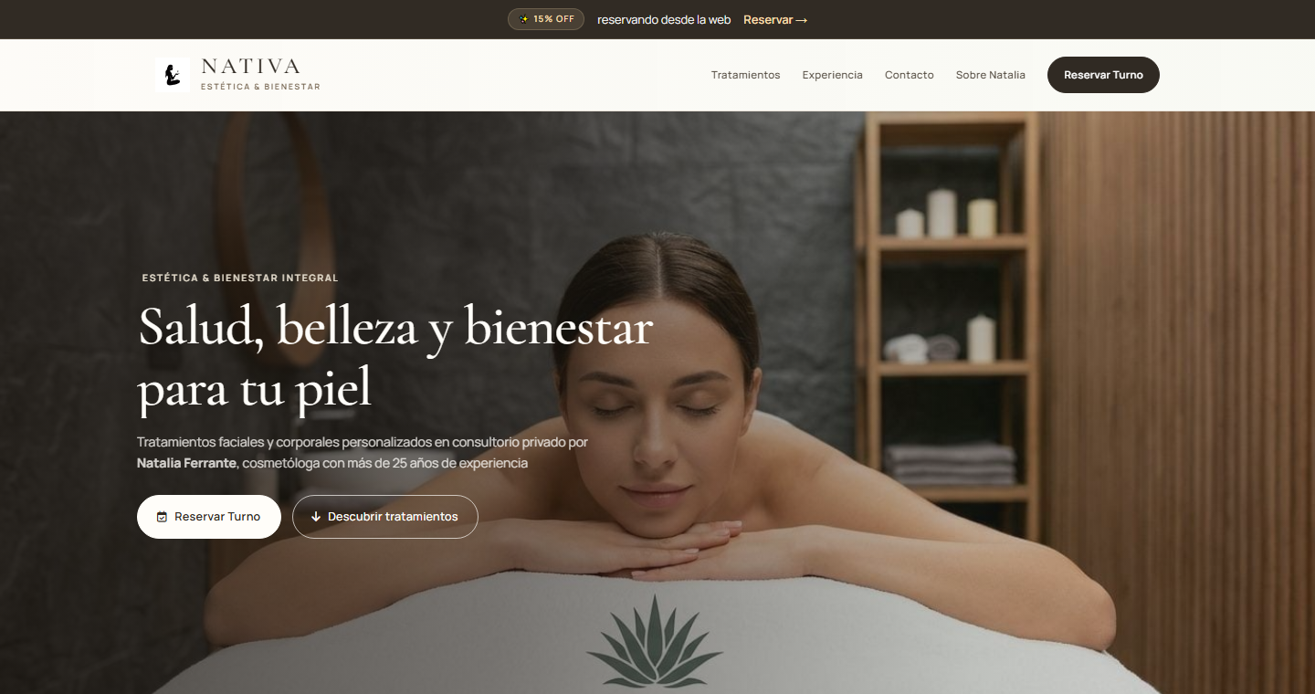 Portada publicada de NATIVA Estética: salud, belleza y bienestar para tu piel